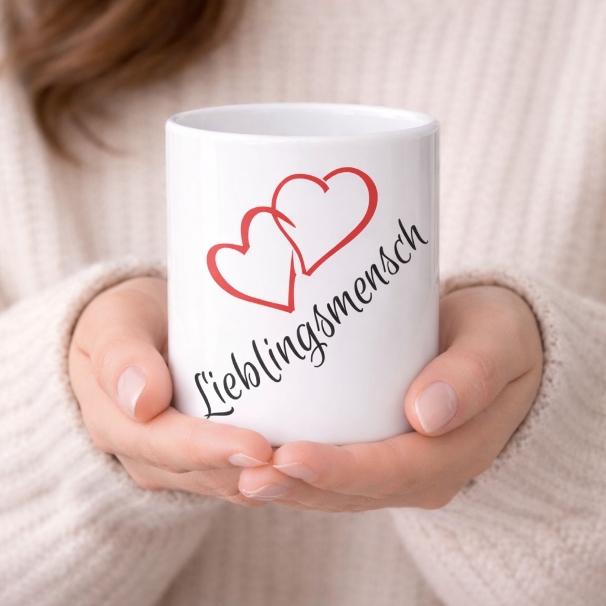 tasse „lieblingsmensch“ mit herz – romantische geschenk tasse